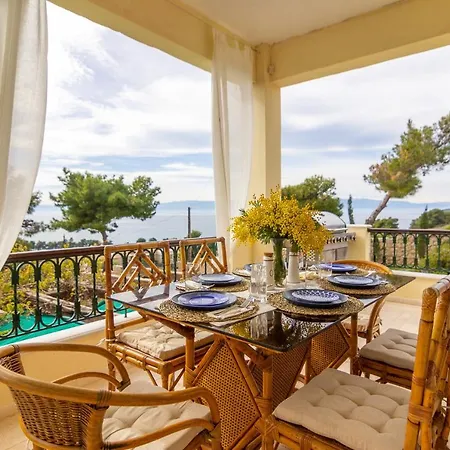 House With Amazing Ocean View And Patio - Pool * Porto Heli